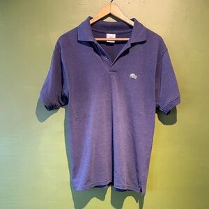 Vintage Lacoste Men's Navy Polo Shirt